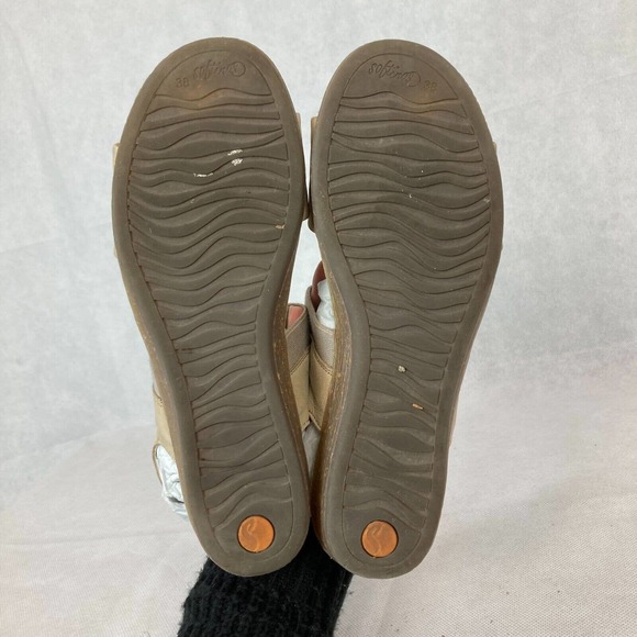 Anthropologie Softinos Sandals Womens Sz 7.5 Beige‎ Leather Open Toe Slingback - Picture 4 of 6